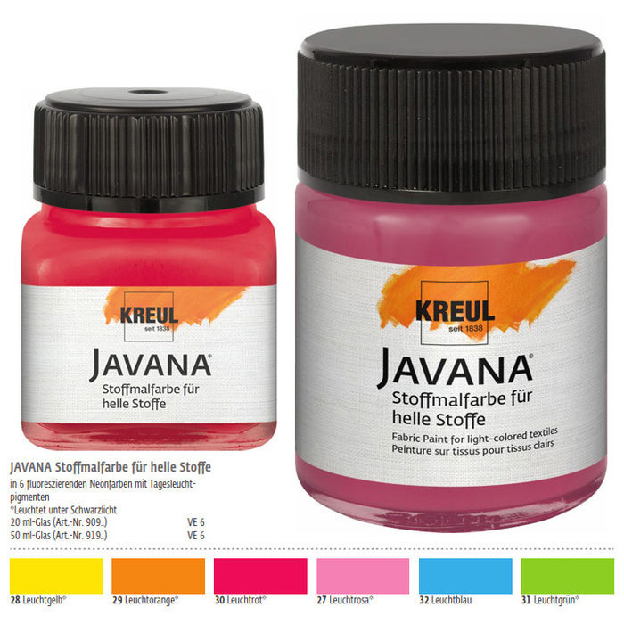 SALE Javana Tex FLASH Stoffmalfarbe, 20ml, Leuchtrosa Bild 2