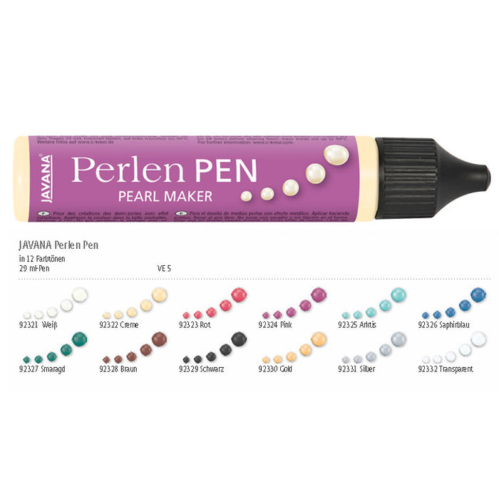 JAVANA Perlenpen, 29ml, wei Bild 2
