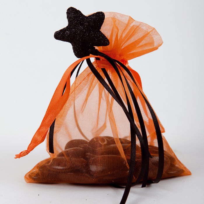 SALE Beutel aus Organza, 12x17 cm, orange, 6 St�ck Bild 2