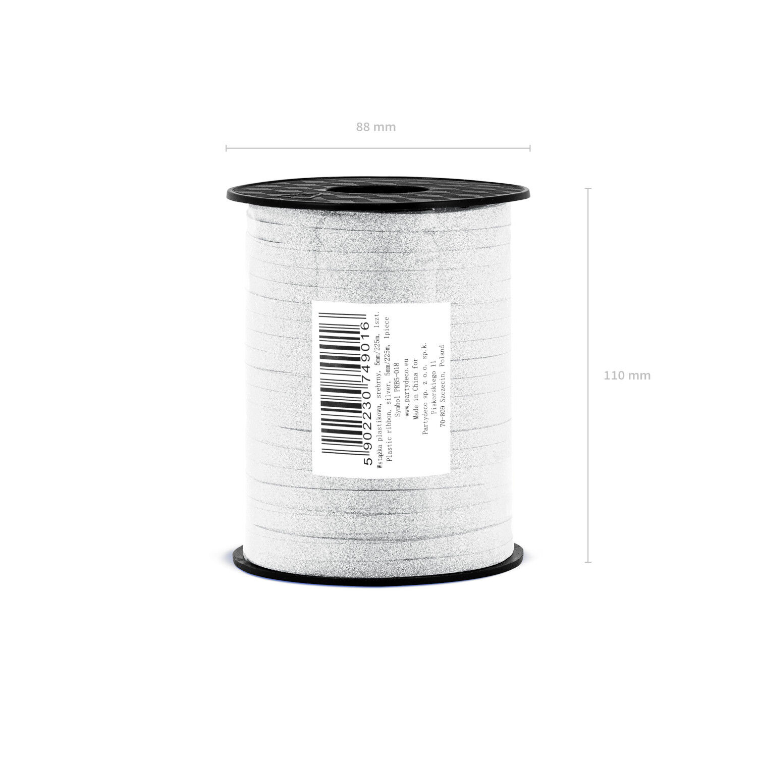 Kunststoffband - Glitzer-Silber, Breite 5mm, L�nge 225m Bild 3