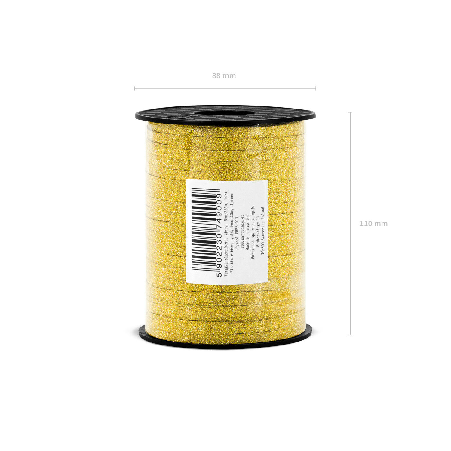 Kunststoffband - Glitzer-Gold, Breite 5mm, L�nge 225m Bild 3