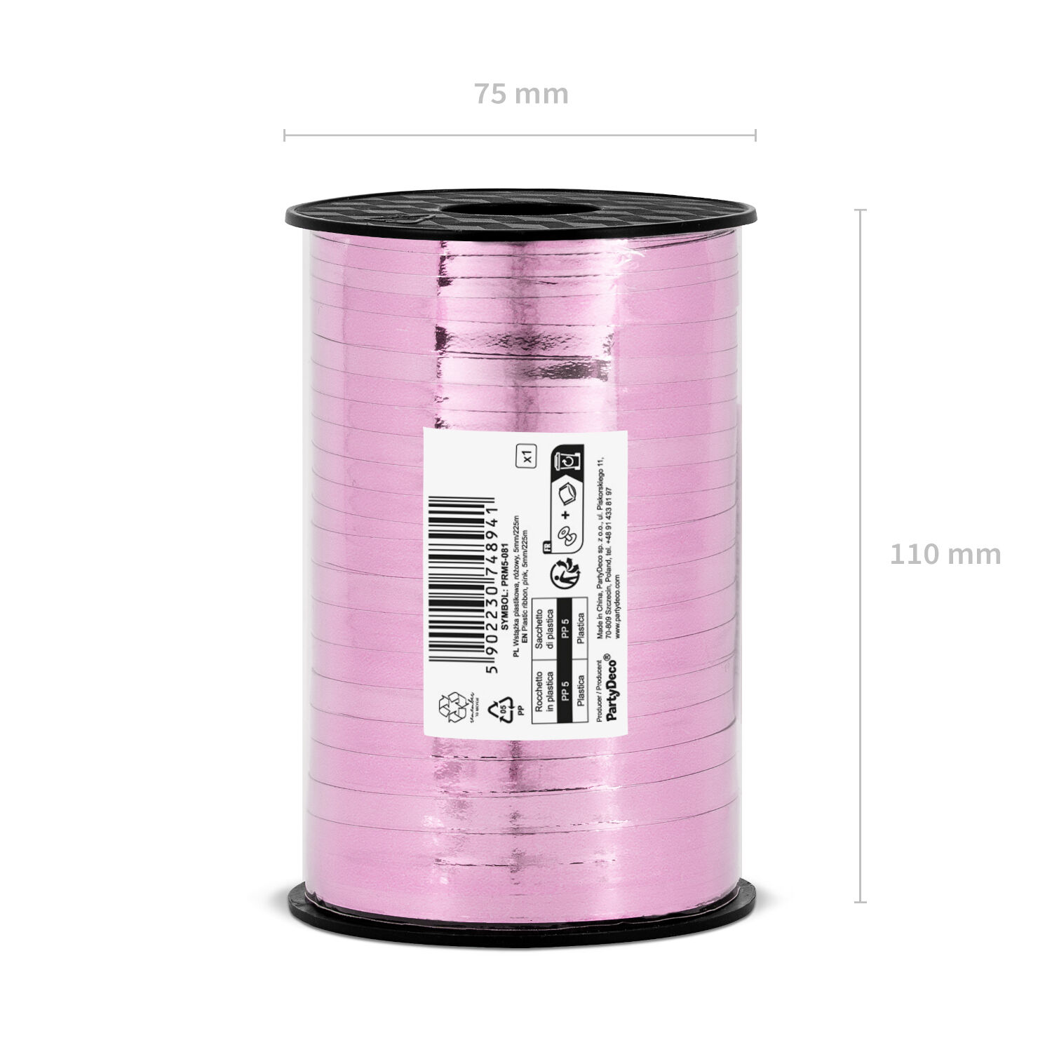 Kunststoffband Metallic Rosa - Breite 5mm, L�nge 225m Bild 2