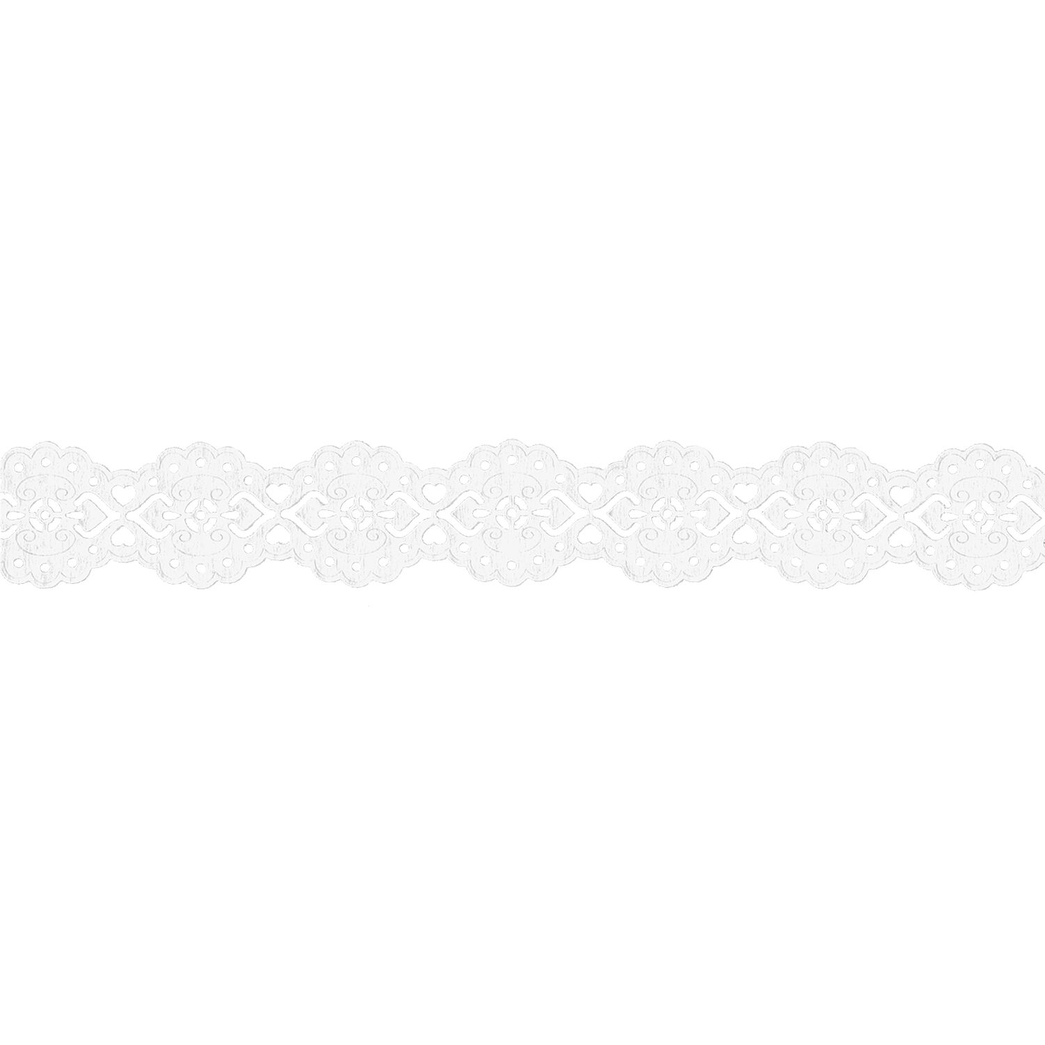 NEU Papierspitze selbstklebend, 2 m x 24 mm, Barock Weiß Bild 2