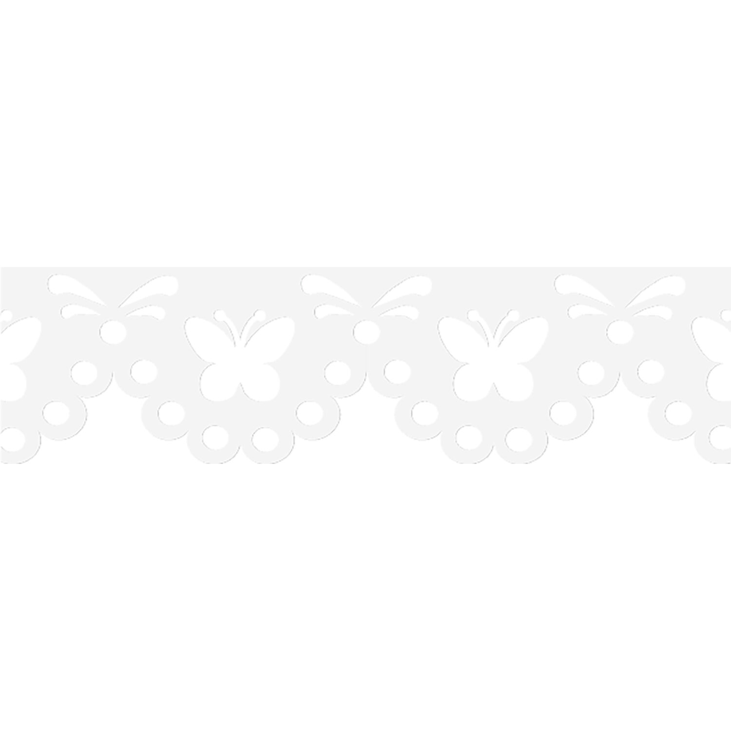 NEU Papierspitze selbstklebend, 2 m x 12 mm, Schmetterling Weiß Bild 2