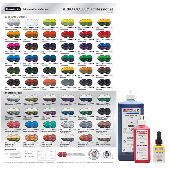 AERO COLOR Airbrushfarbe 250ml Schwarz Bild 2