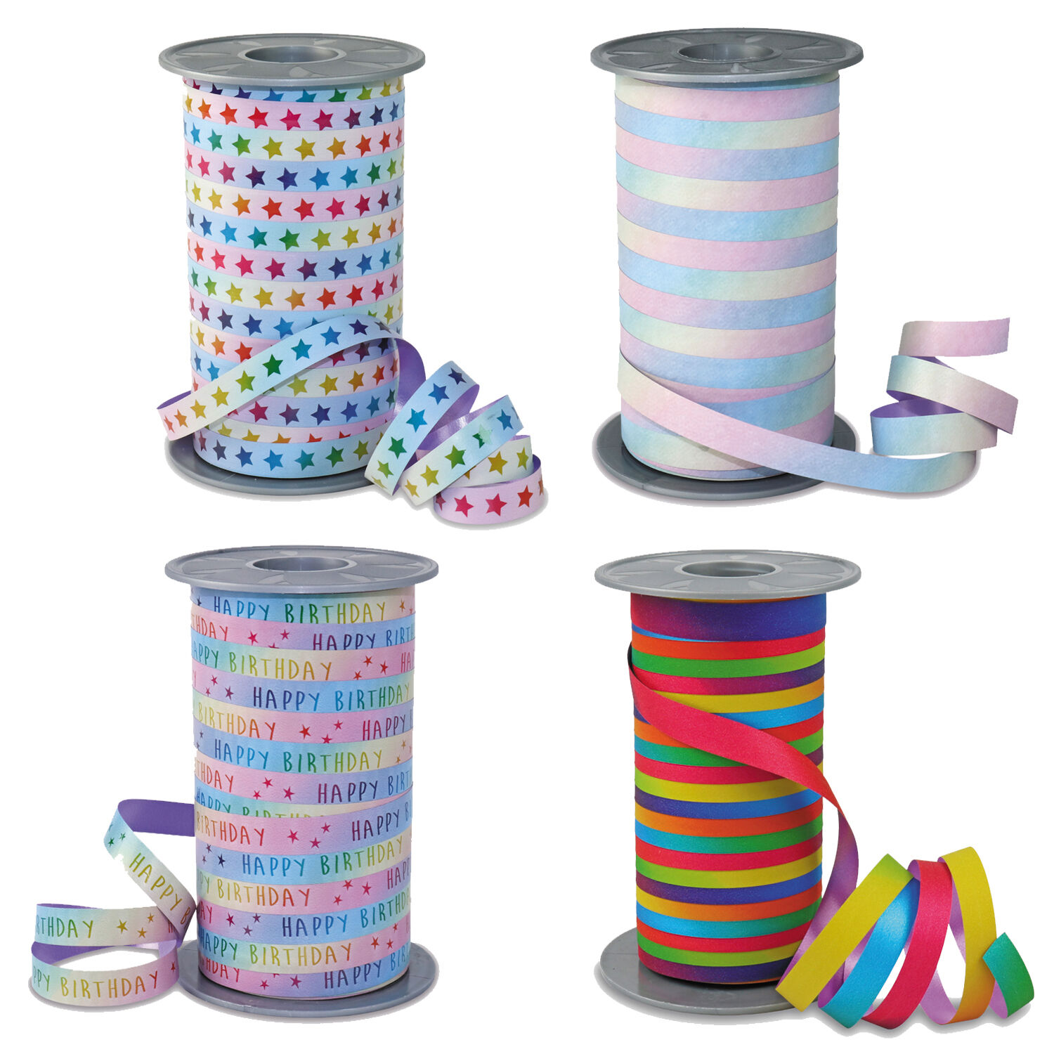 SALE Rainbow-Pastell Sterne Geschenkband, Breite 10mm, Lnge 200m Bild 2