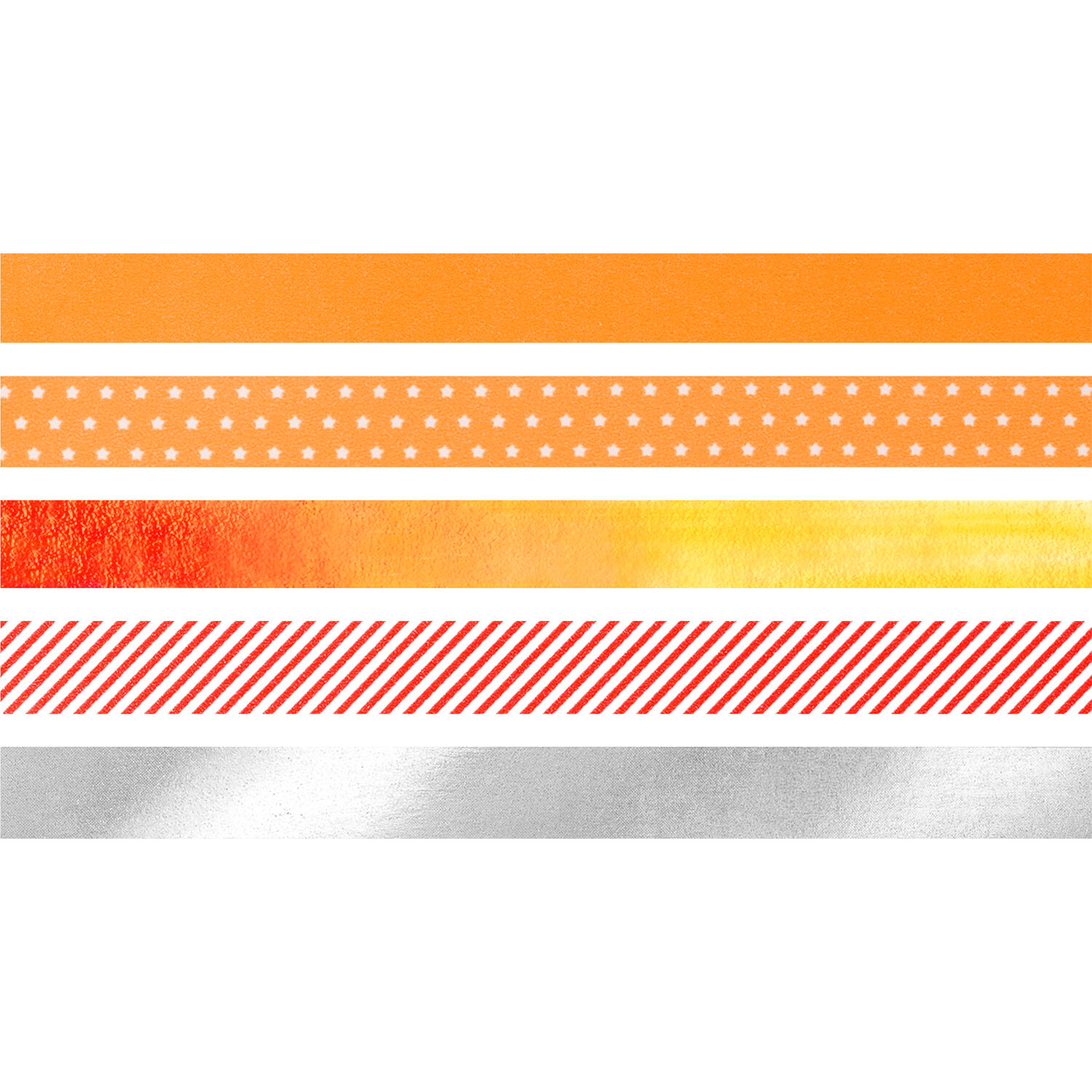 NEU Deko Tape / Klebeband, 5 Rollen + Abroller, Mini Akzente Neon Orange Bild 2