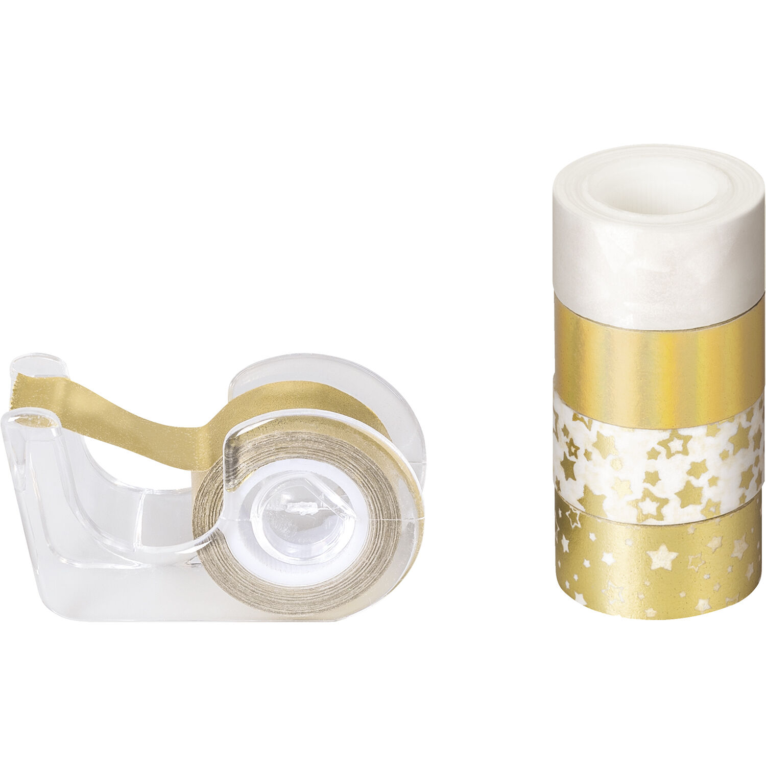 NEU Deko Tape / Klebeband, 5 Rollen + Abroller, Mini Sterne Gold - Washi  Tape, Fabric- & Glitter-Tape Klebeband, Sticker & Co. Papiere & Co.  Produkte 