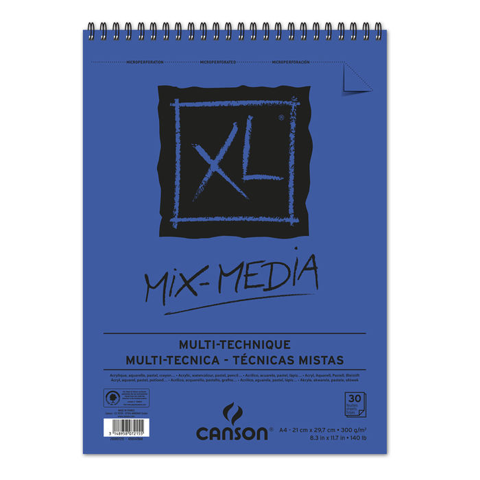 Canson Mix Media Block A4, 21x29,7cm, 30 Blatt