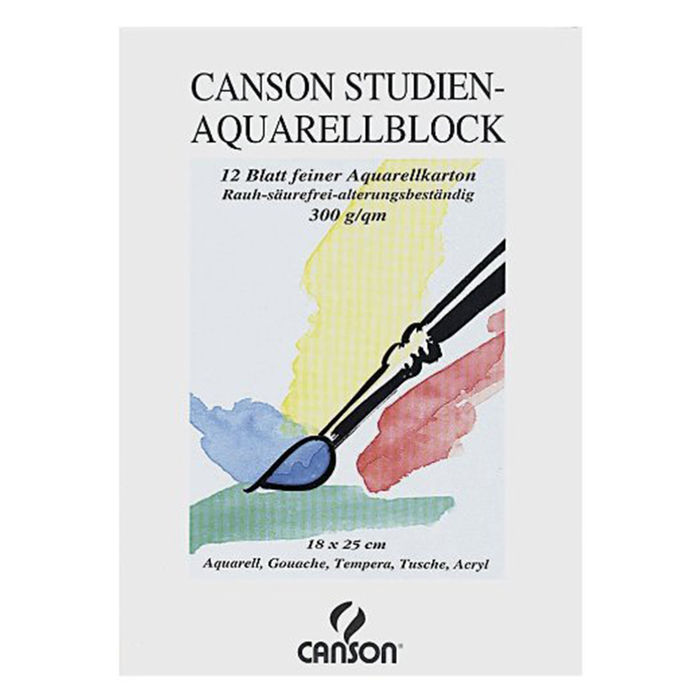 Canson Studien-Aquarell-Block 18 x 25cm, 12 Blatt