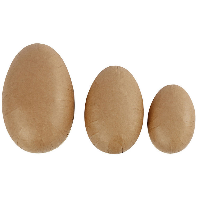 Eier aus Karton, Außen Braun, Innen Weiß, 2-Teilig, 3 Größen Bild 3