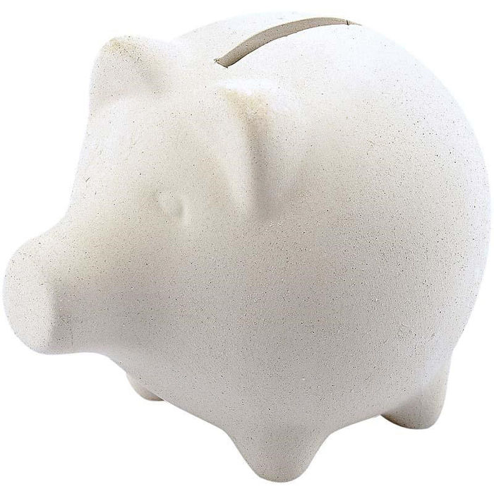 Terrakotta Sparschwein, wei, 9cm, 1 Stck