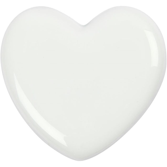 SALE Herz aus weißem Glas, 6,5x6,5cm, 1 Stück Bild 2