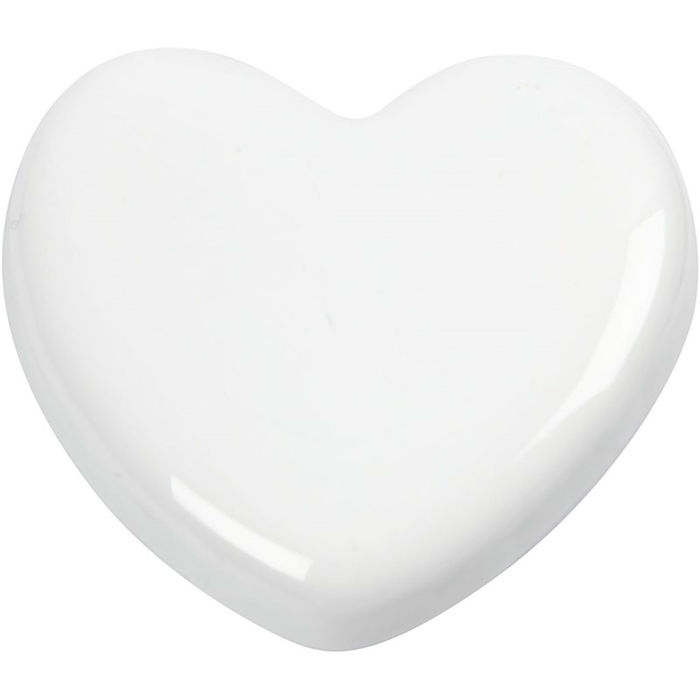 SALE Herz aus weißem Glas, 6,5x6,5cm, 1 Stück Bild 3