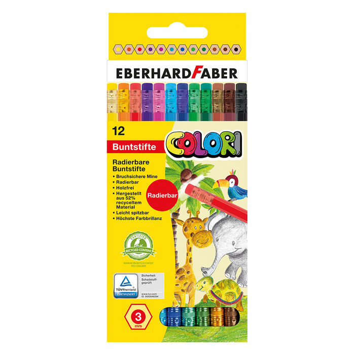 EberhardFaber Buntstift Colori radierbar, 12er Pack