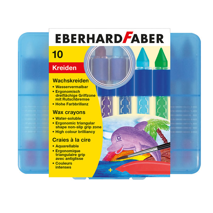 EberhardFaber Wachsmalkreiden wasservermalbar, 10 Stück