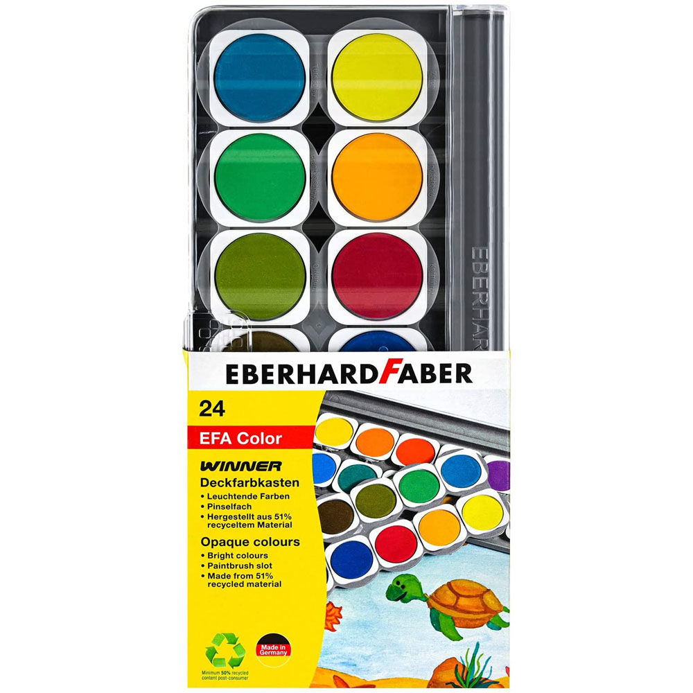 Eberhard Faber 24er Farbkasten / Deckfarbkasten / Wasserfarben