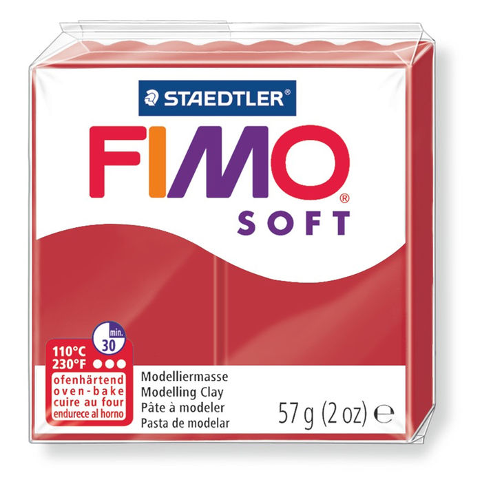 Fimo Soft Basisfarben 57 g, Weihnachtsrot