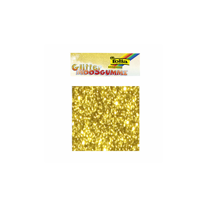 Glitter-Moosgummi / Schaumstoffplatten für vielfältige Bastelarbeiten, Gold, 20 x 29 cm, 5 Bogen