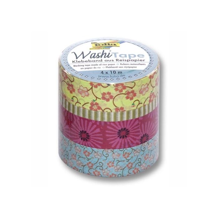 Washi Tape Klebeband, 4 Rollen, Blumenreigen