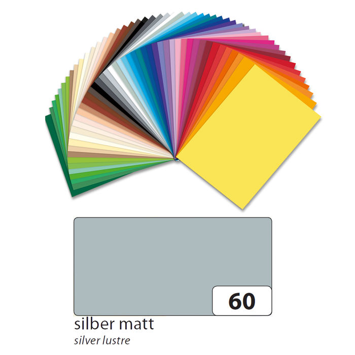 Tonpapier, 50 Bogen, 130 g/qm, DIN A3, Silber Matt