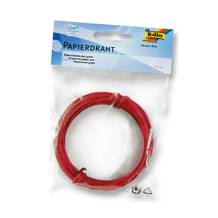 Papierdraht, 1,5mmx10m, rot