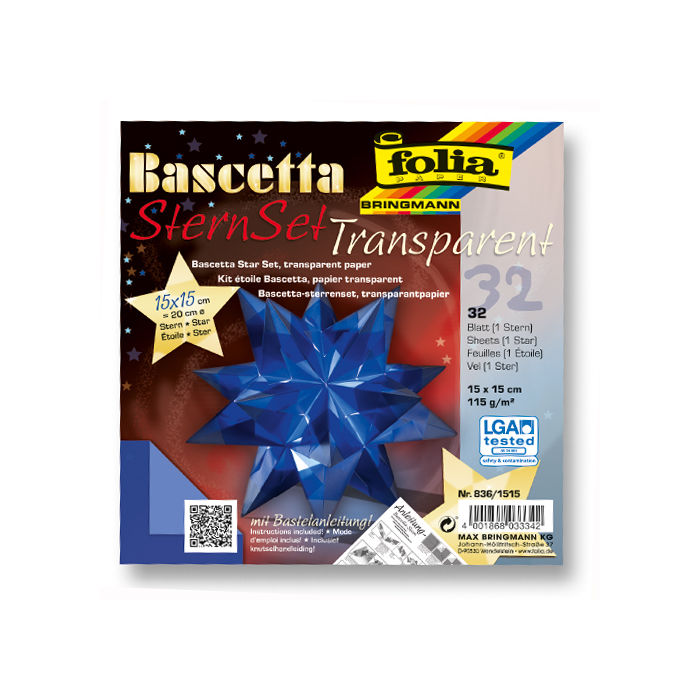Bascetta-Stern Bastelset, 15x15cm, Blau