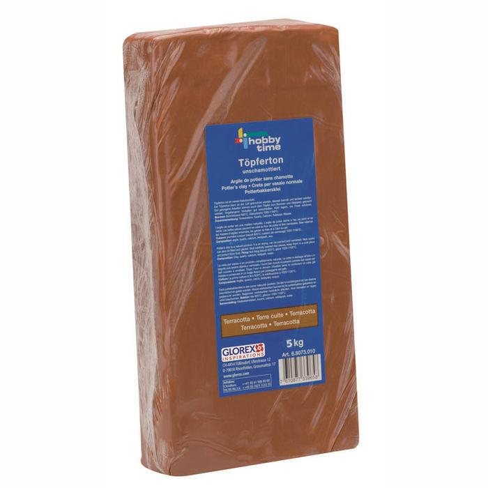 Glorex Tpferton unschamottiert 5kg terracotta