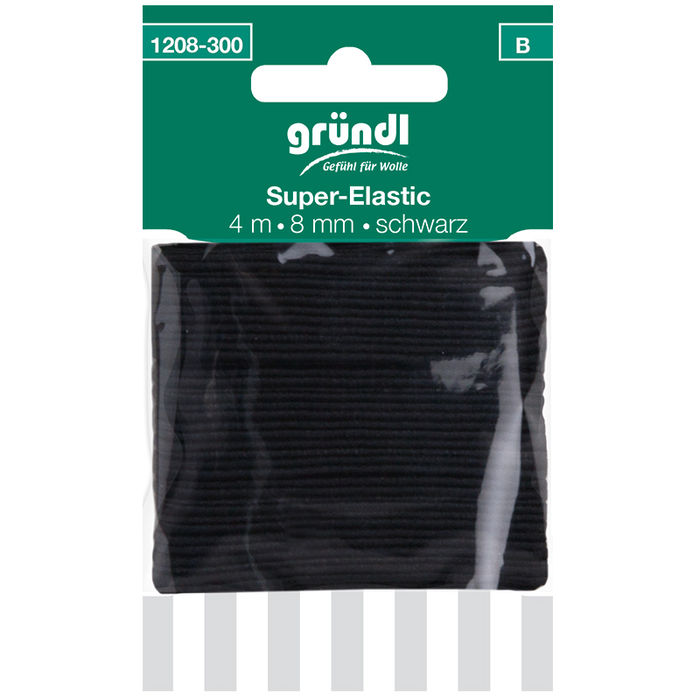 Super-Elastic-Band, 8 mm breit, 4 m lang schwarz