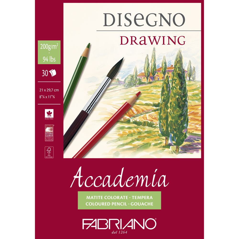 Fabriano Accademia Disegno Block, A4, 30 Blatt