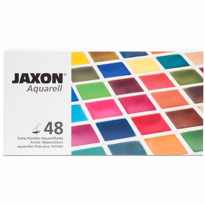 Jaxon Aquarellfarben-Set 48 halbe Näpfe