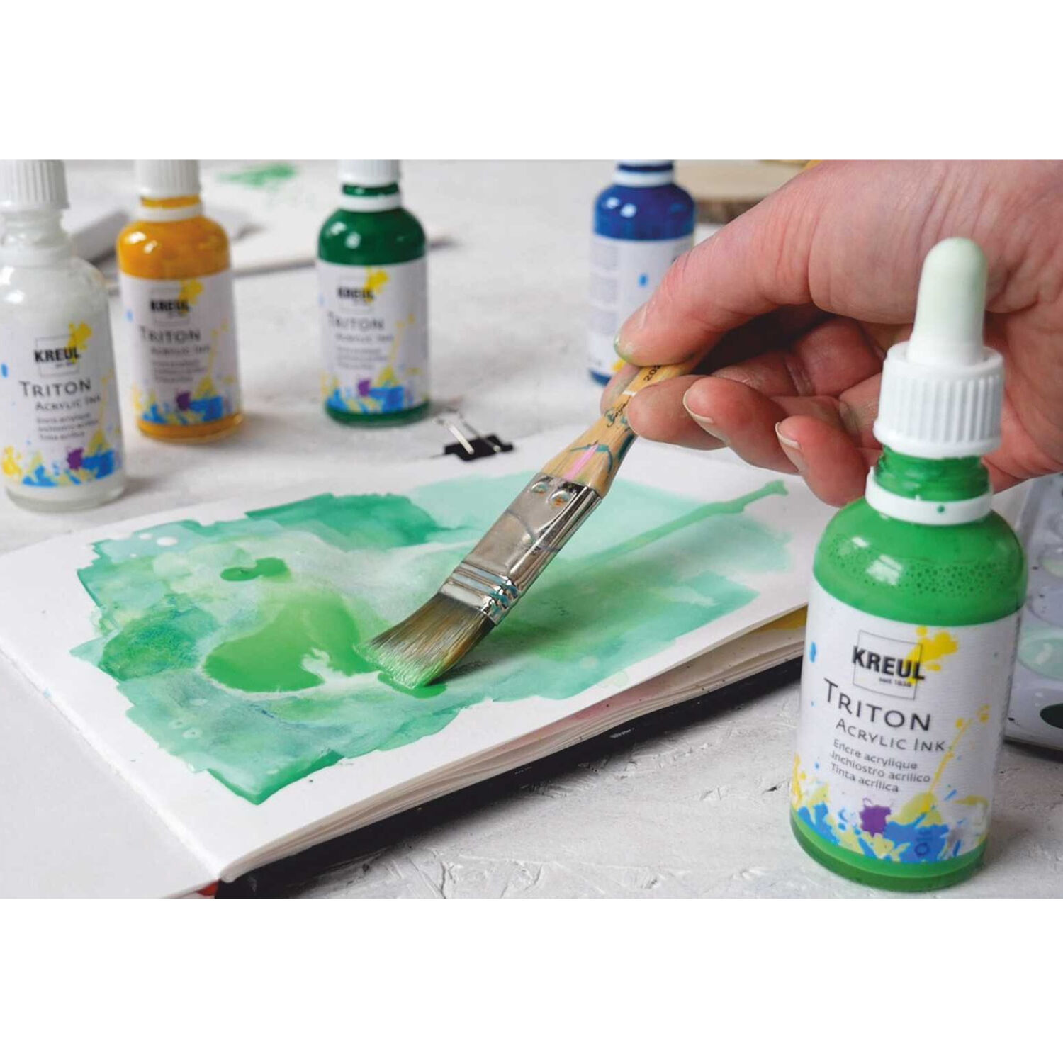 SALE KREUL Triton Acrylic Ink Silber, 50 ml Bild 3