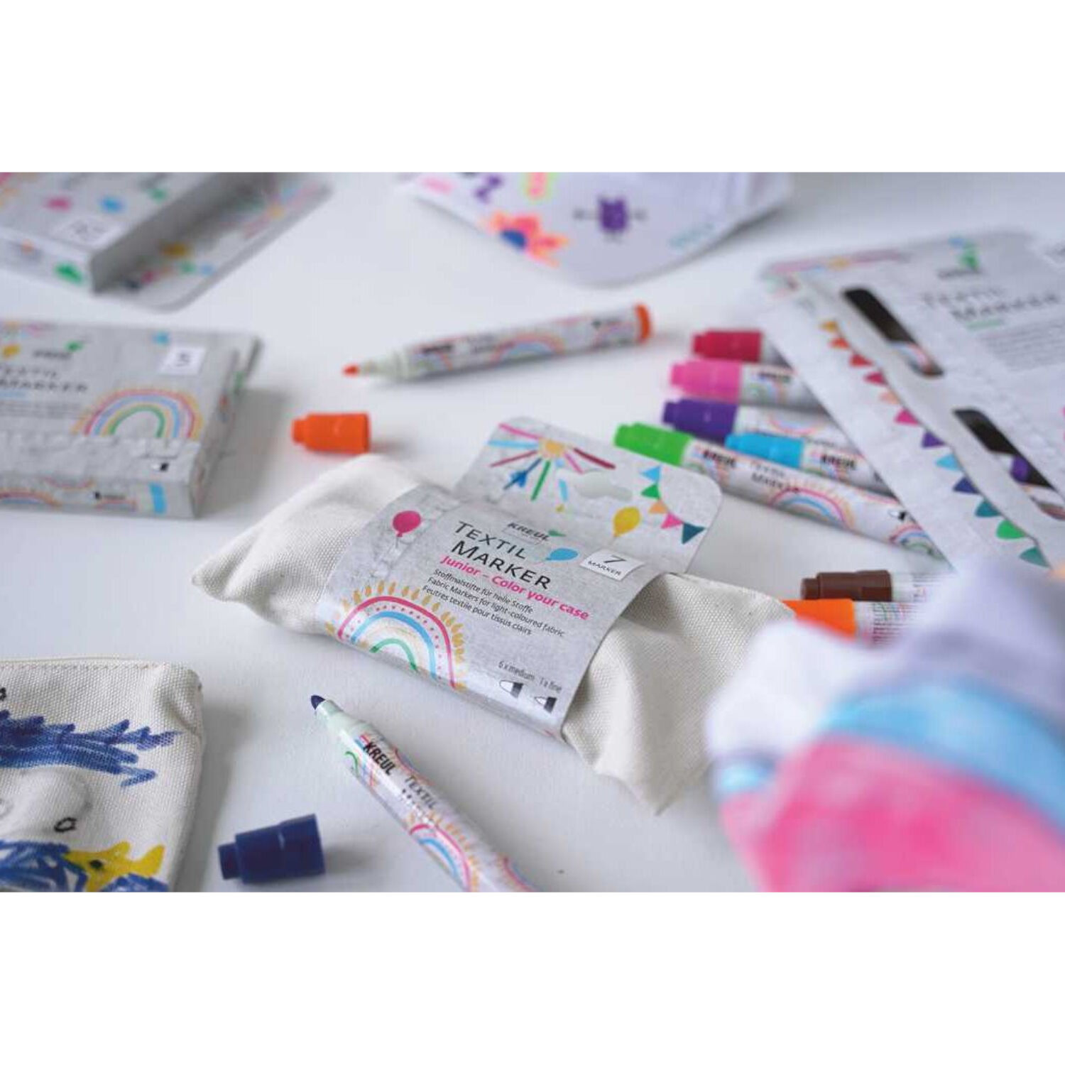NEU Kreul Textil Marker / Stoffmalstifte Junior Set Color Your Case Bild 2
