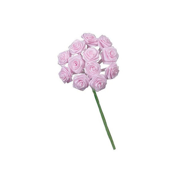 SALE Dior-Röschen, rosa, Bündel mit 12 Blüten je 15mm