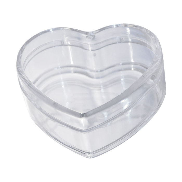 SALE Kunststoff/ Plastik Dose, Herz, 6x3cm, 1 Stck