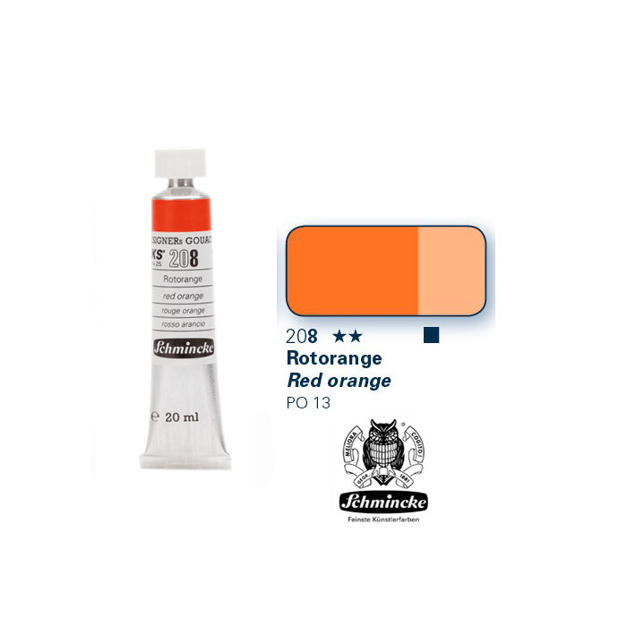 HKS Designers Gouache, Rotorange, 20 ml