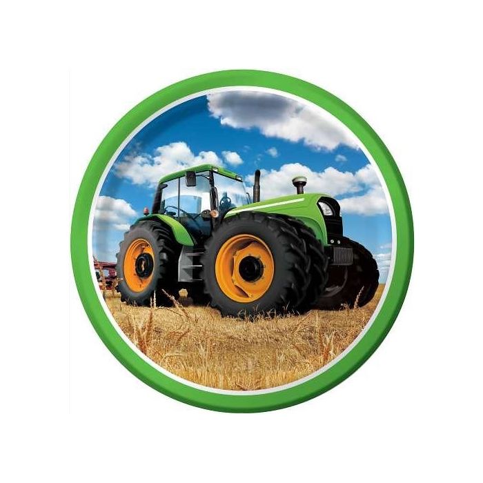 SALE Teller Traktor Party, 23 cm, 8 Stück