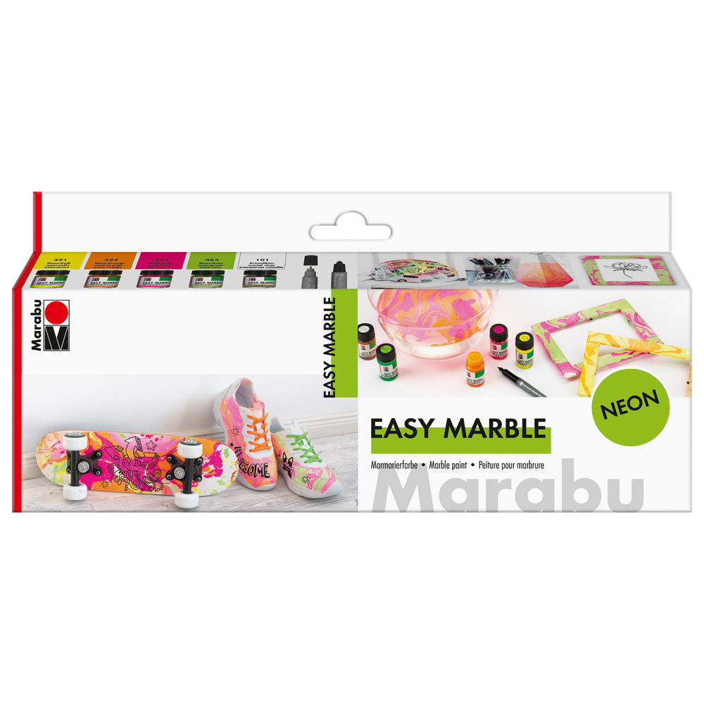 NEU Marabu Easy Marble NEON Marmorierfarben-Set