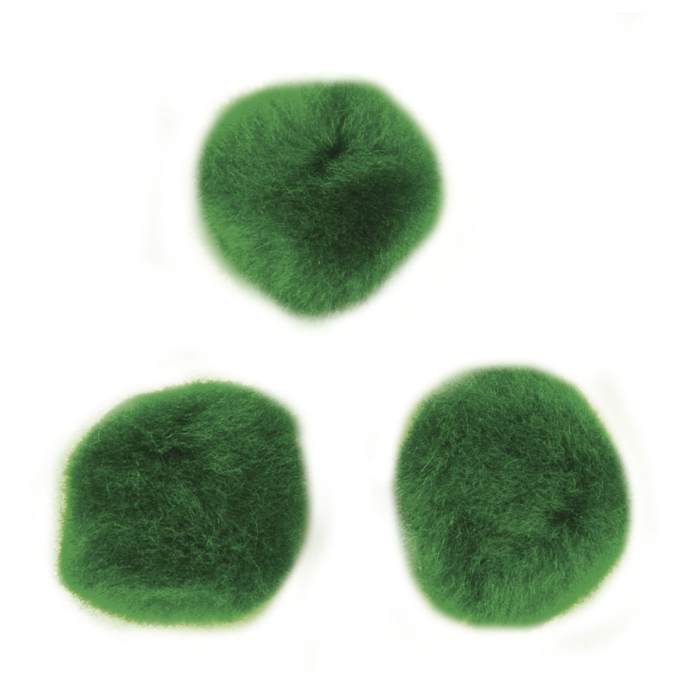 Pompons, 15 mm, 60 St., grün