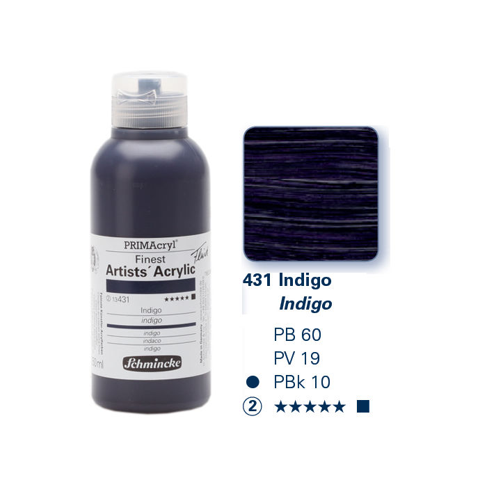 PRIMAcryl Finest Artists Acrylic, Indigo, 250ml