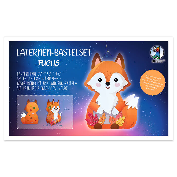 SALE Laternen-Bastelset Fuchs, inkl. Stanzteile, Transparentpapier und Laternenb�gel