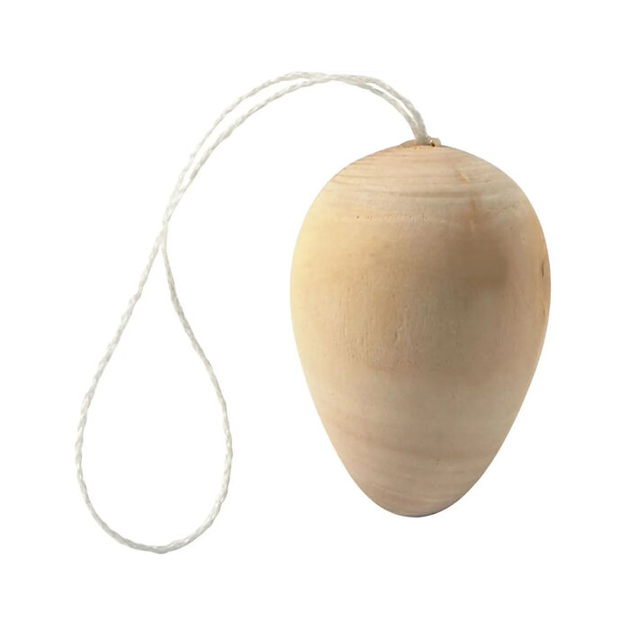 NEU Holz-Eier mit Schnur, 4 x 3 cm, 15 St�ck