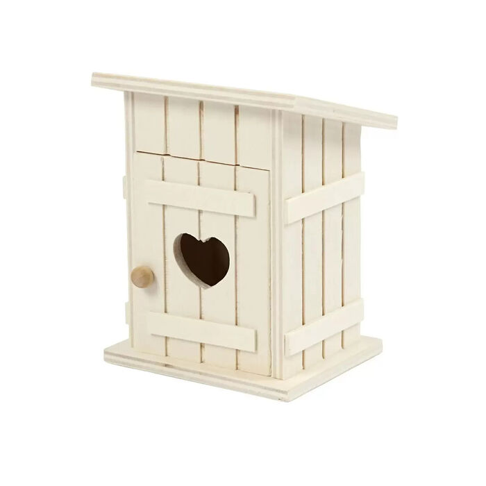 NEU Wichtel Toilettenhuschen aus Holz, 8x6,5 cm