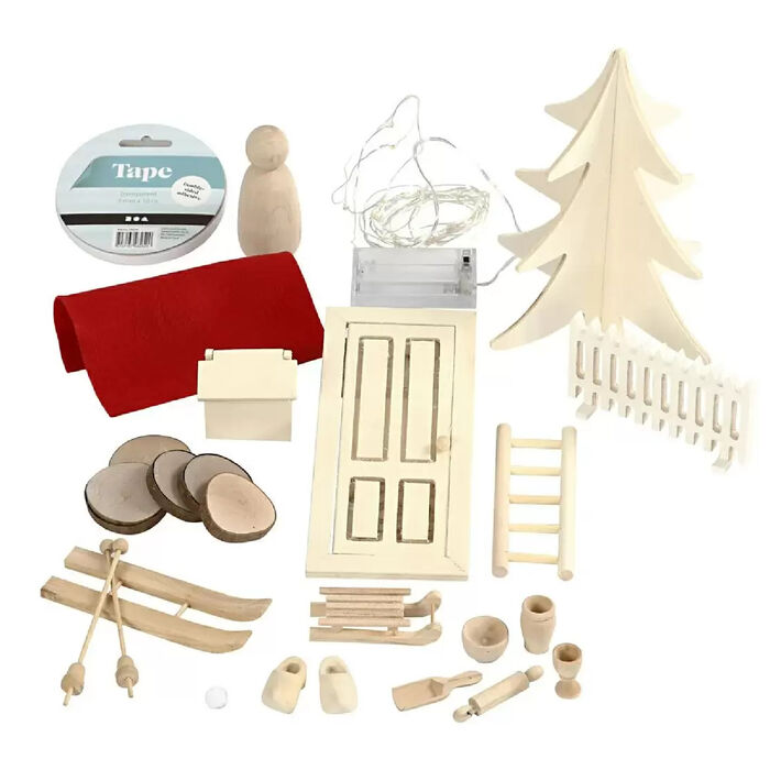 NEU Wichtel Miniatur Wichteltr-Bausatz / Komplettset Winter Wichteltr