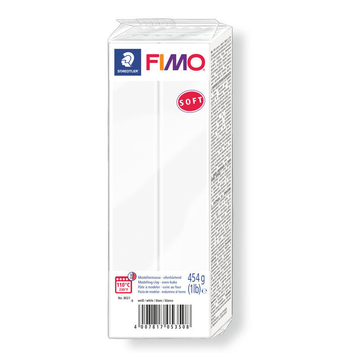 1.000 g Ton Knete Bastelmasse Soft Polymere weiß Fimo air Basic Modelliermasse