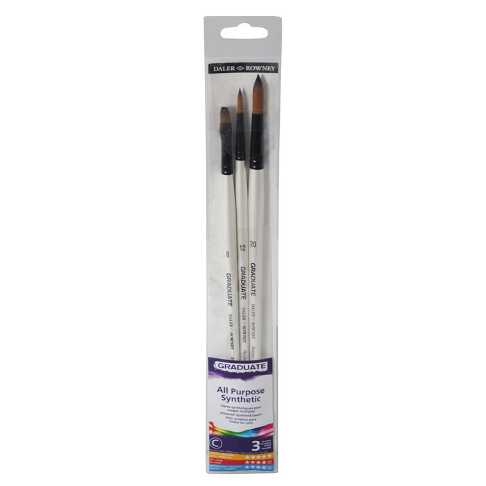 NEU GRADUATE Pinselset, langsteilig, 3 Synthetikpinsel