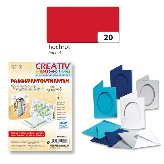 CREATIVE Passepartoutkarten und Umschl/äge Oval K/önigsblau