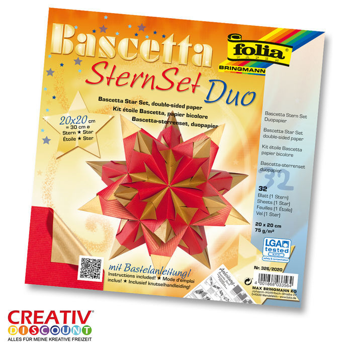 20 x 20 cm Origami Bastelset : Transparent Wei/ß Faltbl/ätter