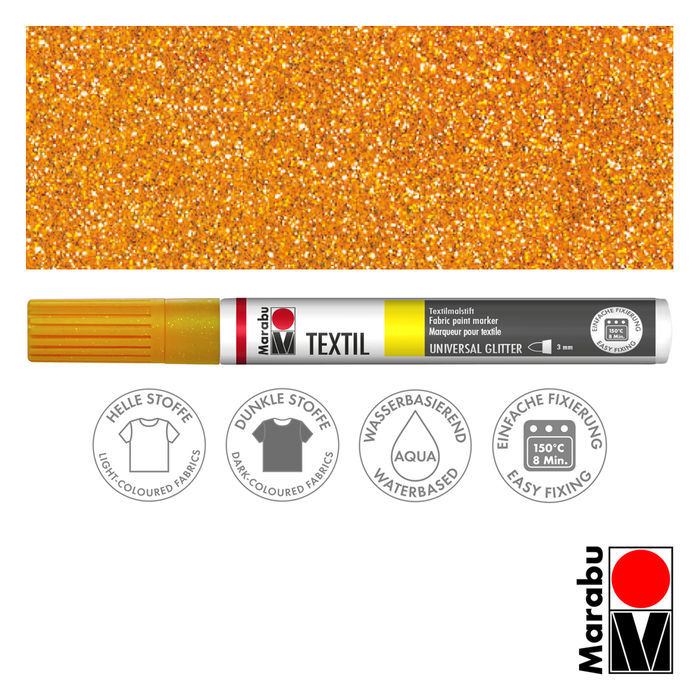 Marabu Textil Painter Glitter, Glitzer Stoffmalstift, waschbar bis 40 Grad - Bild 6 von 14
