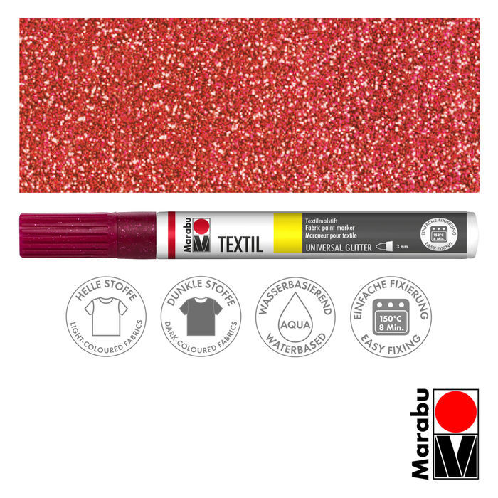 Marabu Textil Painter Glitter, Glitzer Stoffmalstift, waschbar bis 40 Grad - Bild 3 von 14